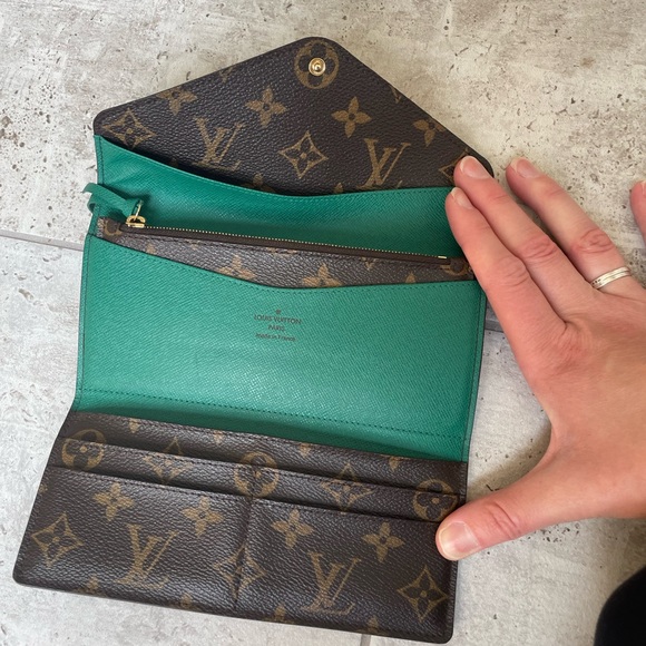 Louis Vuitton Josephine Wallet w/ Insert!!! GREEN, Dustbag, Box, MADE IN FRANCE - Picture 7 of 13